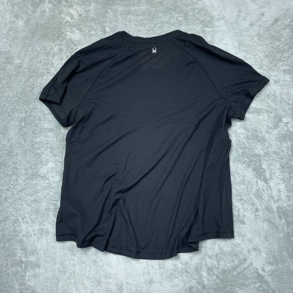 Spyder Active Black Performance Tee L Crew Neck Lightweight d0426 - Picture 7 of 8